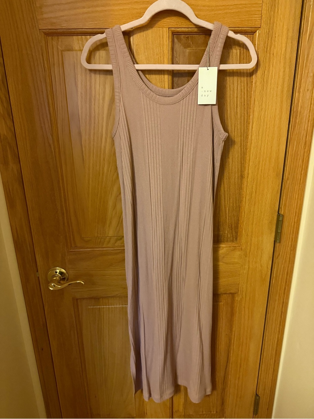 a new day light brown Ribbed Tank Midi Dress